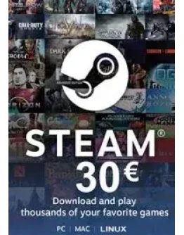 Steam Wallet Gift Card 30 - карта для региона EU