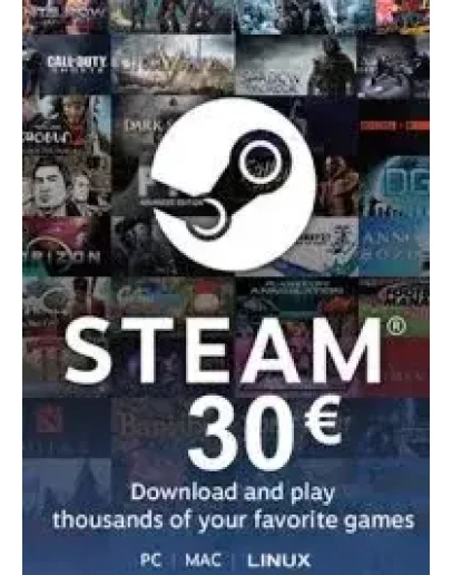 Steam Wallet Gift Card 30 - карта для региона EU