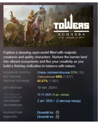 Towers of Aghasba АВТОДОСТАВКА STEAM РОССИЯ