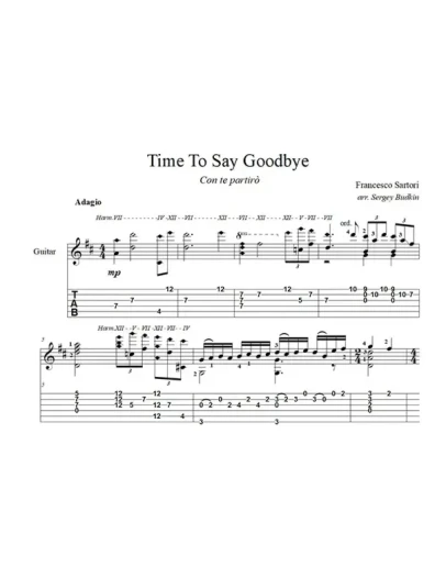 Time To Say Goodbye (Con te partir) ноты для гитары Time To Say Goodbye (Con te partir) ноты для гитары