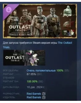 The Outlast Trials Unholy Night Pack DLC STEAM РОССИЯ