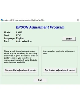 Сброс Epson L3100 Adjustment Program