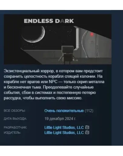 Endless Dark АВТОДОСТАВКА STEAM РОССИЯ