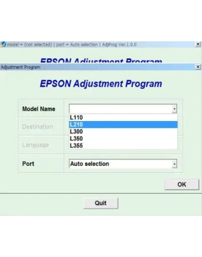 Сброс Epson L110 L210 L300 L350 L355 Adjustment Program