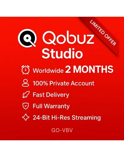 Подписка на Qobuz Studio аккаунт на 12 месяца