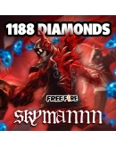 Free Fire Garena 1080 + 108 Diamond Pins GLOBAL KEY