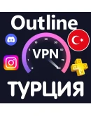 ТУРЦИЯ VPN Outline Безлимит Впн для в РФ 1 месяц