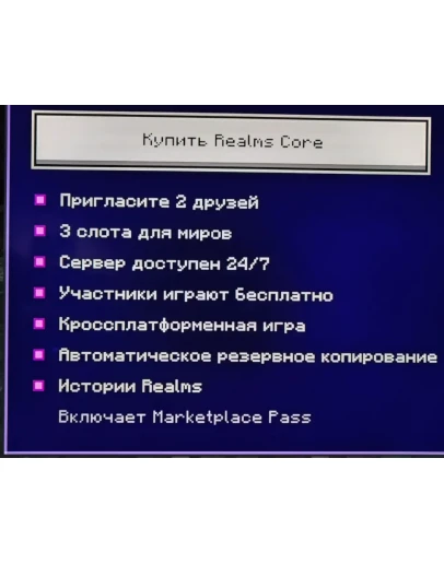 Minecraft Realms Core 4 месяцаBedrock Edition