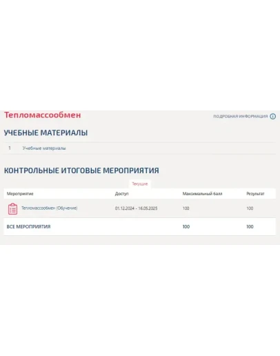 Тепломассообмен.Тест Синергия/МТИ 2025г