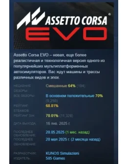 Assetto Corsa EVO АВТОДОСТАВКА STEAM РОССИЯ