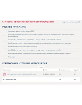 Системы автоматического регулирования.Тест Синергия/МТИ