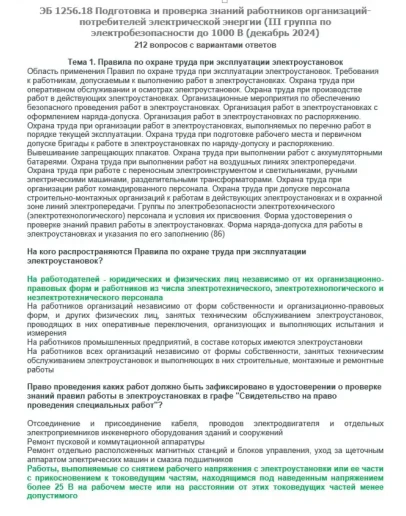 ЭБ 1256.18 (декабрь 2024) 3 группа до 1000В