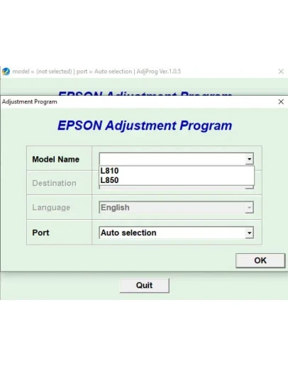 Сброс Epson L810 L850 Adjustment Program
