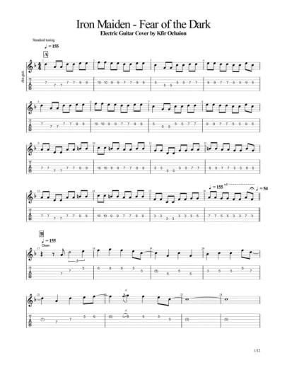 Табы Kfir Ochaion - Iron Maiden Fear of the Dark