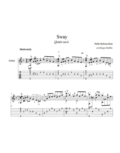 Sway (Пабло Руис) ноты для гитары