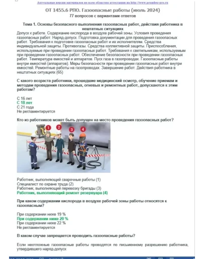 ОТ 1455.6 (июнь 2024) РПО. Газоопасные работы