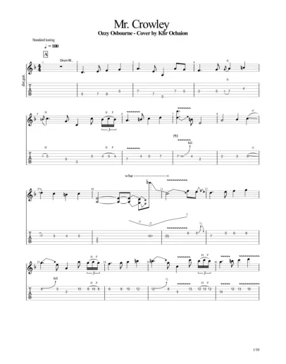 Табы Kfir Ochaion - Ozzy Osbourne - Mr. Crowley