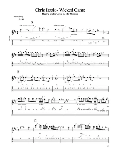 Табы Kfir Ochaion - Chris Isaak - Wicked Game - Metal