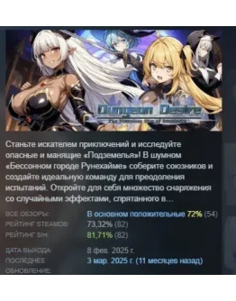 Dungeon Desire: The Sleepless City of Runeheim STEAM Dungeon Desire: The Sleepless City of Runeheim STEAM