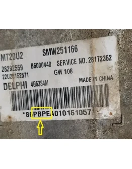 MT20U2 SMW251166 DELPHI 4GS4M 86PBPEA010161057 IMMO OFF MT20U2 SMW251166 DELPHI 4GS4M 86PBPEA010161057 IMMO OFF