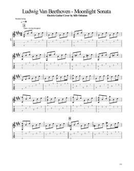 Табы Kfir Ochaion - Ludwig Beethoven - Moonlight Sonata