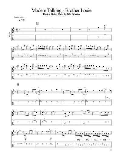 Табы Kfir Ochaion - Modern Talking - Brother Louie