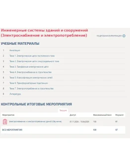 Инженерные системы зданий и сооружений.ТестМТИ 2025г.