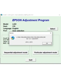 Сброс Epson L130 L132 L220 L222 L310 Adjustment Program