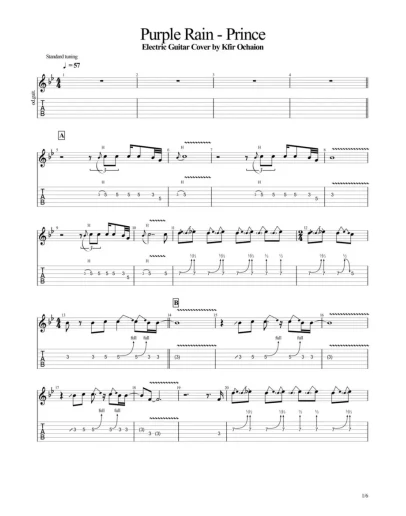 Табы Kfir Ochaion - Prince - Purple Rain