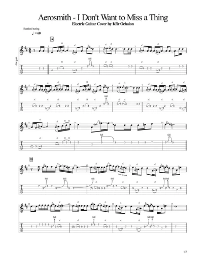Табы Kfir Ochaion - Aerosmith - I Don't Want to Miss Th Табы Kfir Ochaion - Aerosmith - I Don't Want to Miss Th