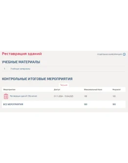 Реставрация зданий.Тест Синергия/МТИ 2025г