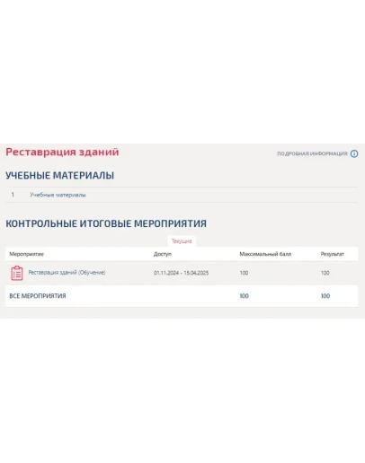 Реставрация зданий.Тест Синергия/МТИ 2025г Реставрация зданий.Тест Синергия/МТИ 2025г
