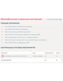 Железобетонные и каменные конструкции.Тест Синергия/МТИ