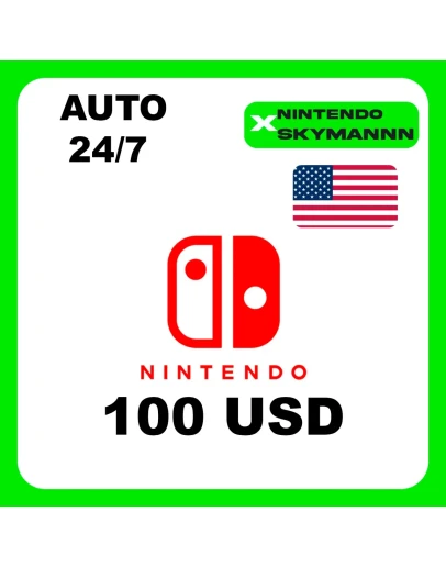 АВТО КАРТА ПОПОЛНЕНИЯ Nintendo eShop 100 USD США 24/7