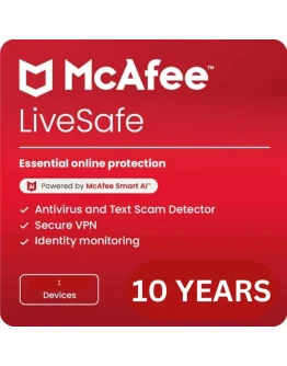 McAfee Livesafe 2025 Ключ на 10 лет McAfee Livesafe 2025 Ключ на 10 лет