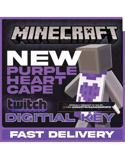 Minecraft Purple Heart Twitch Cape JAVA &amp Bedrock