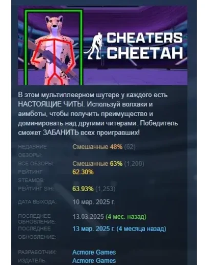 Cheaters Cheetah АВТОДОСТАВКА STEAM РОССИЯ