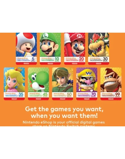 Nintendo eShop 5-10-20-35-50 карта US США