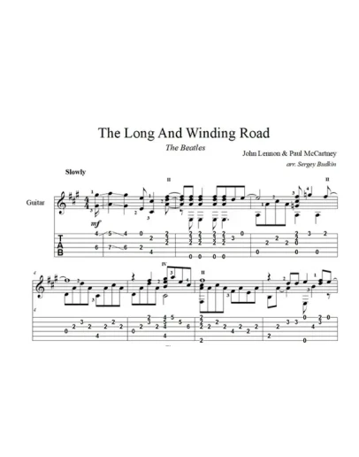 The Long And Winding Road (The Beatles) ноты для гитары
