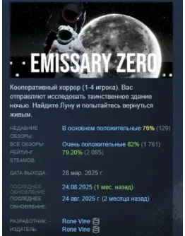 Emissary Zero АВТОДОСТАВКА STEAM РОССИЯ