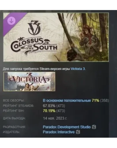 Victoria 3: Colossus of the South DLC STEAM РОССИЯ
