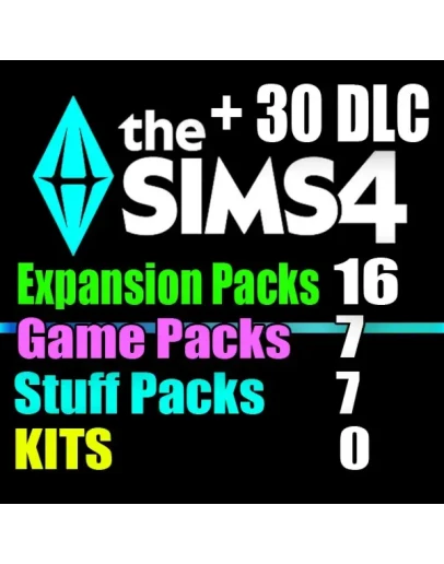 SIMS 4 + 30 DLC (16 допов7 наборов7 кат.0 компл.)
