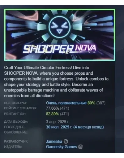 SHOOPER NOVA АВТОДОСТАВКА STEAM РОССИЯ