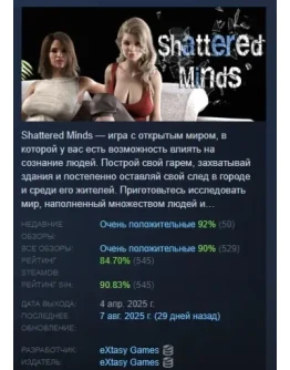 Shattered Minds АВТОДОСТАВКА STEAM РОССИЯ