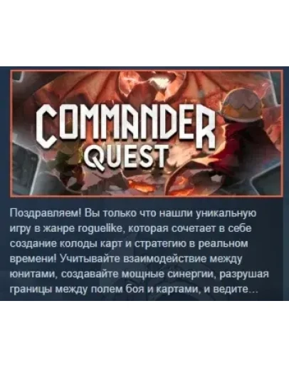 Commander Quest АВТОДОСТАВКА STEAM РОССИЯ