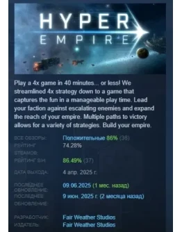 Hyper Empire АВТОДОСТАВКА STEAM РОССИЯ