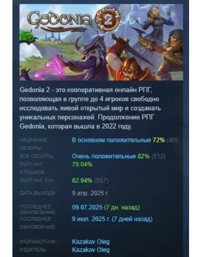 Gedonia 2 АВТОДОСТАВКА STEAM РОССИЯ