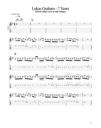 Табы Kfir Ochaion - Lukas Graham - 7 Years