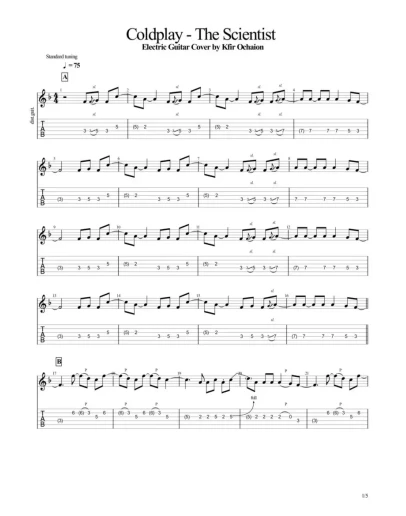 Табы Kfir Ochaion - Coldplay - The Scientist - Electric