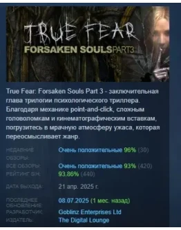 True Fear: Forsaken Souls Part 3 STEAM GIFT РОССИЯ